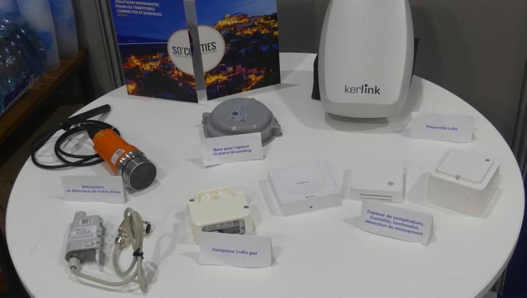 Exemple de capteurs présentés sur le stand de Seine-et-Marne Numérique par Sogetrel.